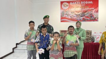 *Batalyon 125/SMB Gelar Bakti Sosial Dalam Rangka HUT Kodam Ke-75 Bagikan Sembako Ke Panti Asuhan*